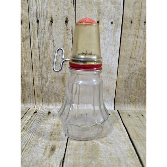 Vtg Federal Tool Corp Glass Nut Grinder W/Plastic Cap & Key Chicago USA Red - Picture 1 of 9